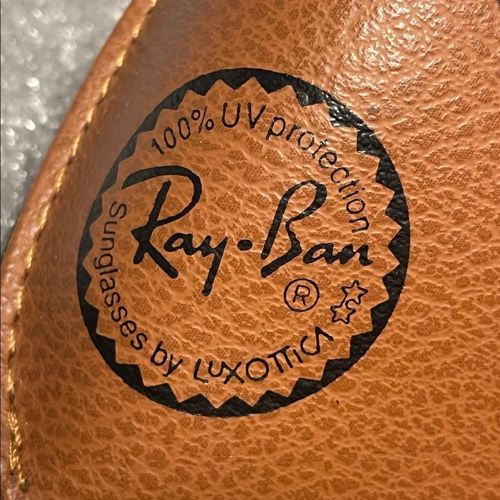 Ray-Ban Leather soft side sunglass case brown tan